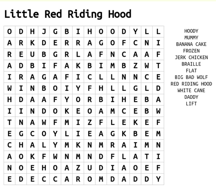 National Storytelling Week  - Little Red Riding Hood Wordsearch